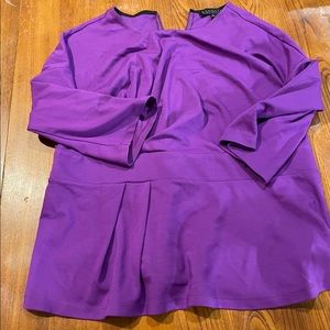 ELOQUII magenta purple top, size 16, ruched waist